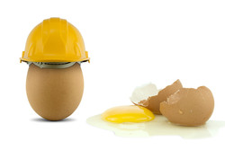 Hard hat on egg