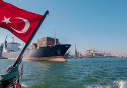 Turkish flag on ship Turkish flag on ship