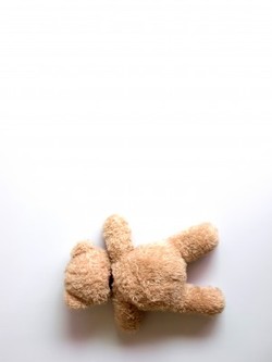 Teddy bear falling