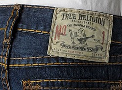True Religion label on jeans