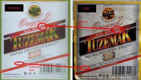 Likerka Drak label comparison