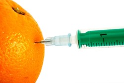 Syringe in orange