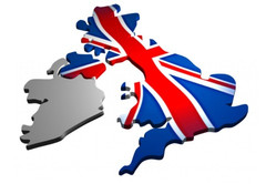 UK map and flag
