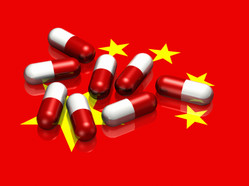 Chinese flag with capsules
