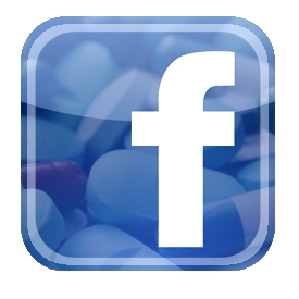 Facebook logo with pills