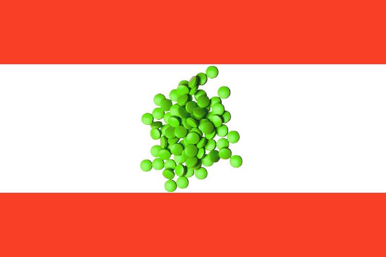 Lebanese Flag with Pills