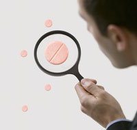 Maginfier and pill Maginfier and pill