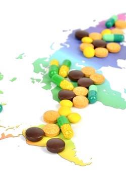Pills on a map