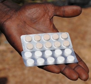 African hand with medicine African hand with medicine