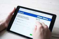 Facebook on tablet Facebook on tablet