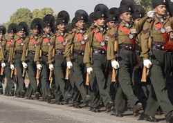Indian soldiers on parade