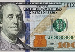 $100 bill detail